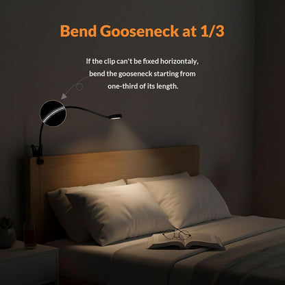 Clip on Light, Book Reading Lamp for Desk, Bed Headboard and Dorm