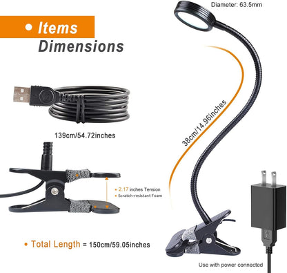 Clip on Light, Book Reading Lamp for Desk, Bed Headboard and Dorm