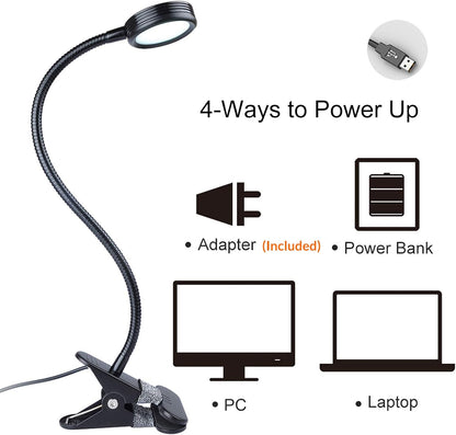 Clip on Light, Book Reading Lamp for Desk, Bed Headboard and Dorm