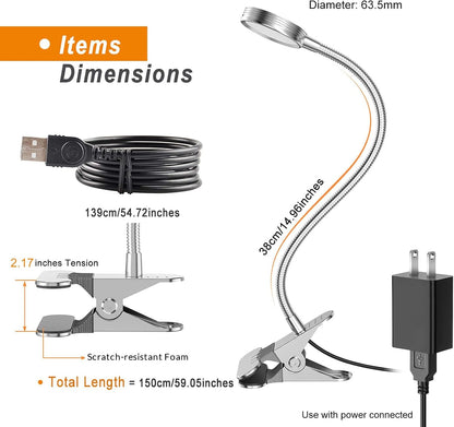 Clip on Light, Book Reading Lamp for Desk, Bed Headboard and Dorm