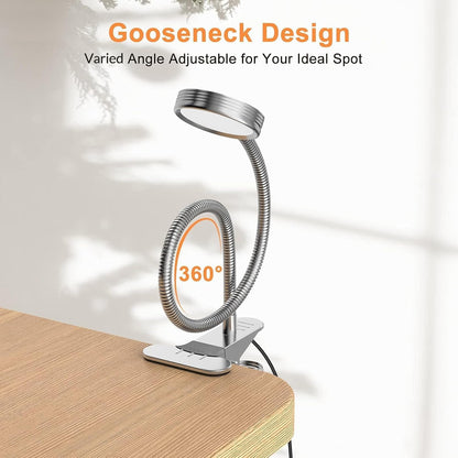 Clip on Light, Book Reading Lamp for Desk, Bed Headboard and Dorm