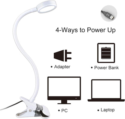 Clip on Light, Book Reading Lamp for Desk, Bed Headboard and Dorm