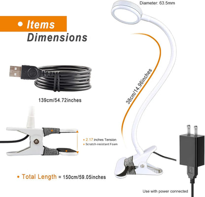 Clip on Light, Book Reading Lamp for Desk, Bed Headboard and Dorm