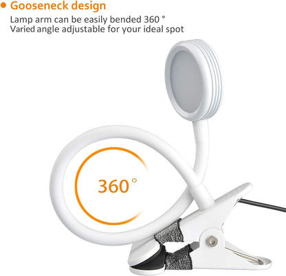 Clip on Light, Book Reading Lamp for Desk, Bed Headboard and Dorm