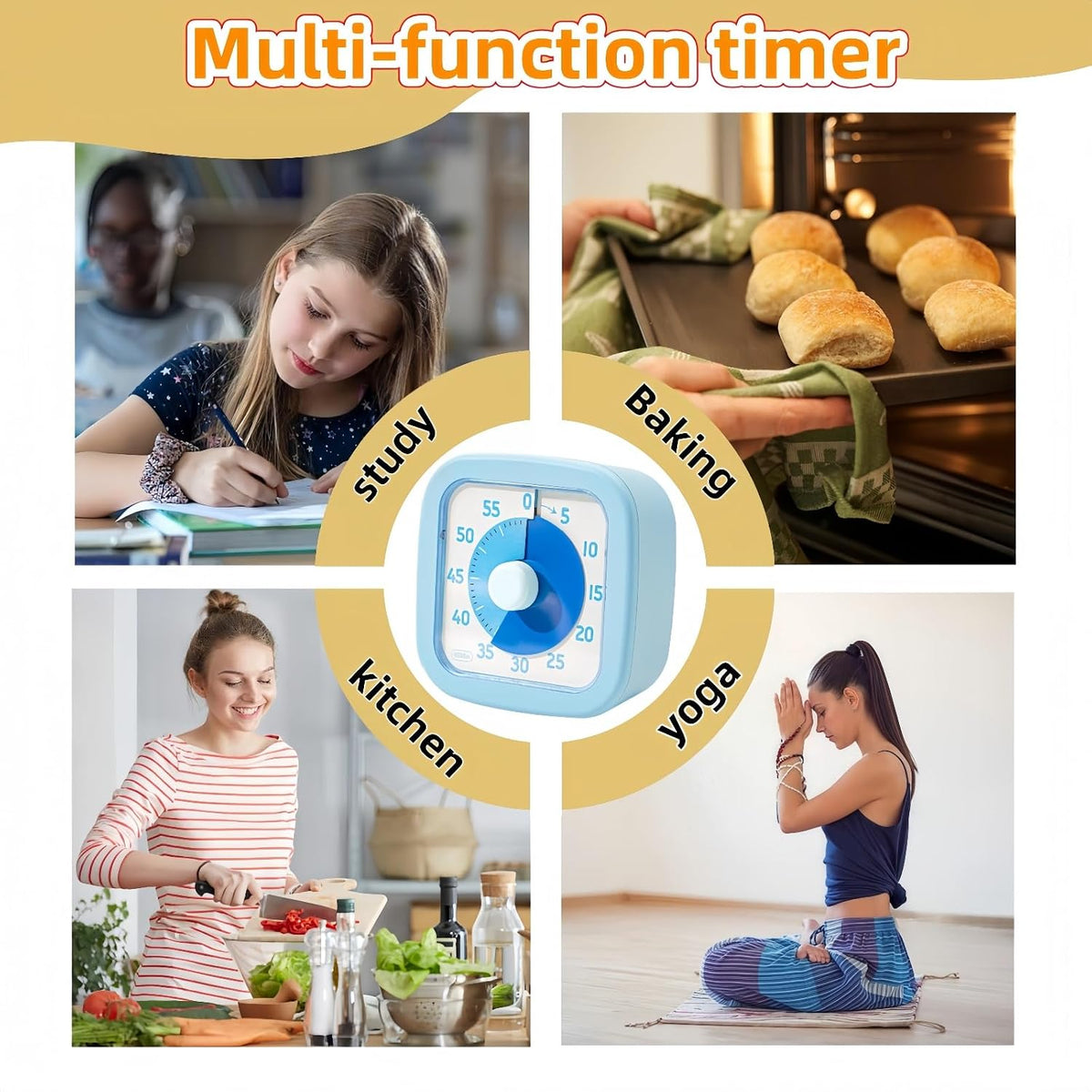 Visual Timer for Kids Timer Home - 60 Minute Kids Visual Timer for Classroom Home Office, Countdown Clock for Teaching Work Meeting, Pomodoro Timer for Time Management (Avocado Green)