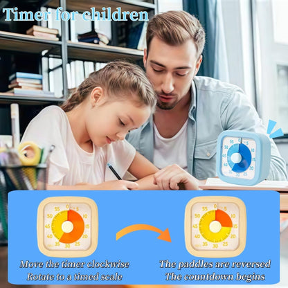 Visual Timer for Kids Timer Home - 60 Minute Kids Visual Timer for Classroom Home Office, Countdown Clock for Teaching Work Meeting, Pomodoro Timer for Time Management (Avocado Green)