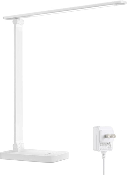 LED Desk Lamp 9.5W 800lm, Metal Desk Light for Home Office, White