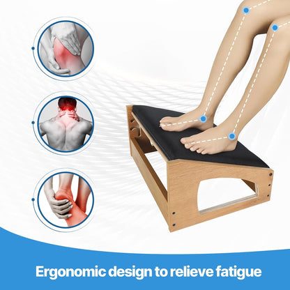 Ergonomic Foot Rest Under Desk,4 Adjustable Height Foot Stool