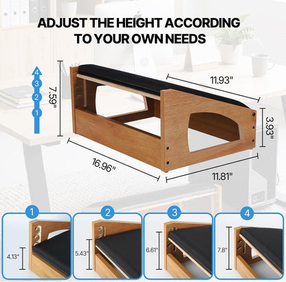 Ergonomic Foot Rest Under Desk,4 Adjustable Height Foot Stool