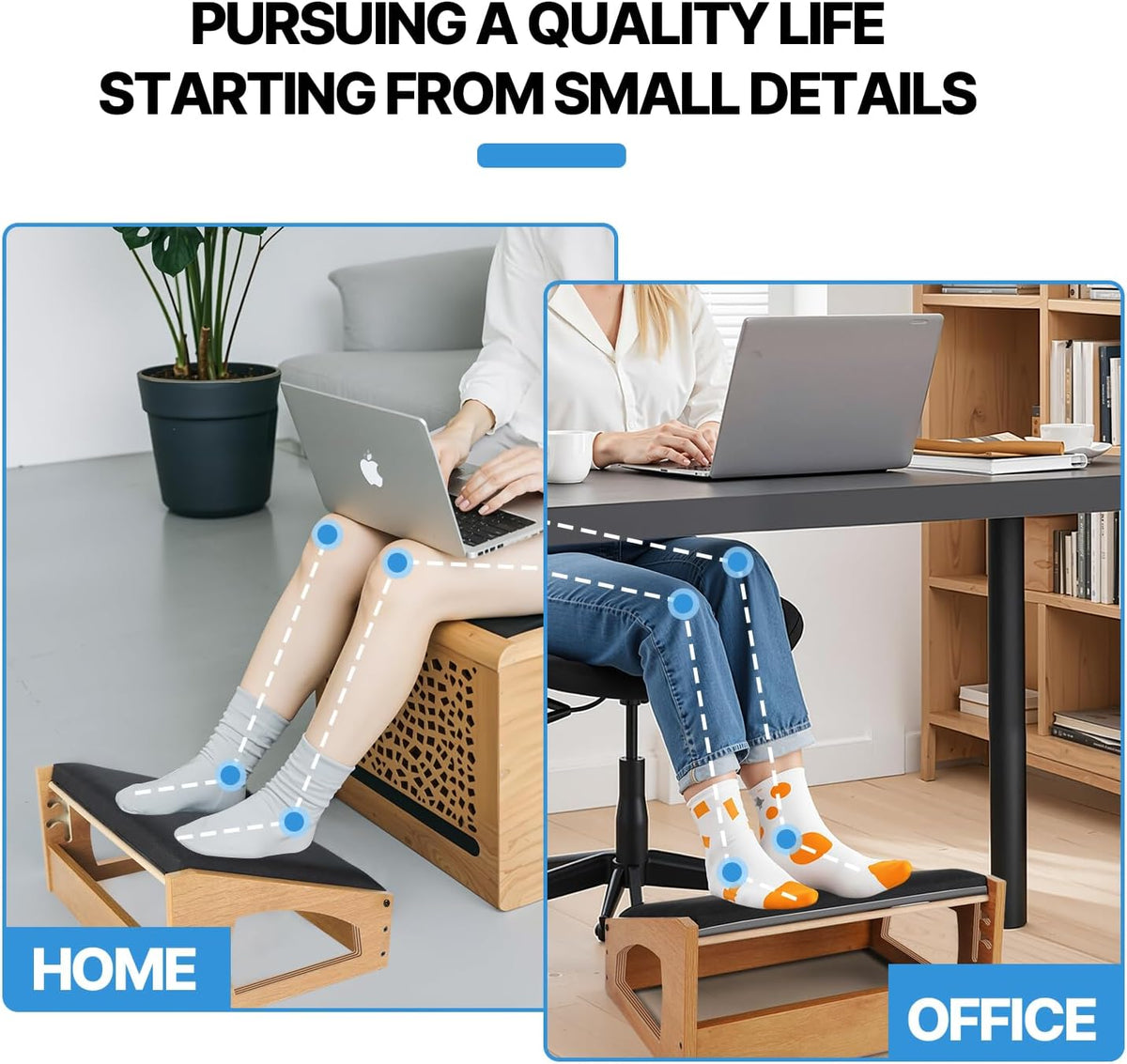 Ergonomic Foot Rest Under Desk,4 Adjustable Height Foot Stool