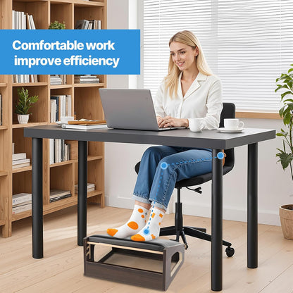 Ergonomic Foot Rest Under Desk,4 Adjustable Height Foot Stool