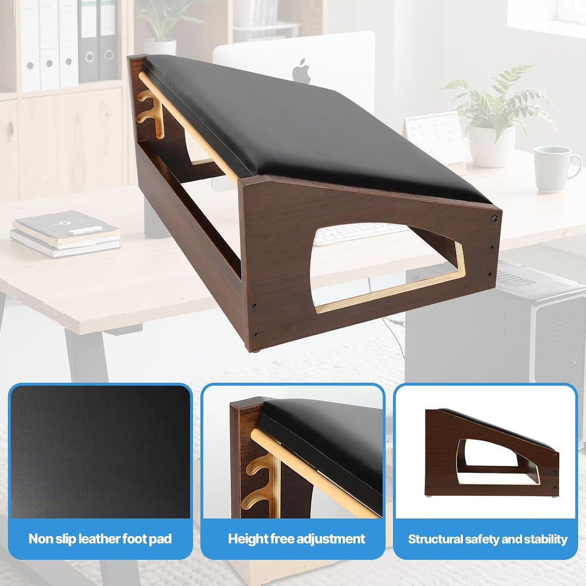 Ergonomic Foot Rest Under Desk,4 Adjustable Height Foot Stool