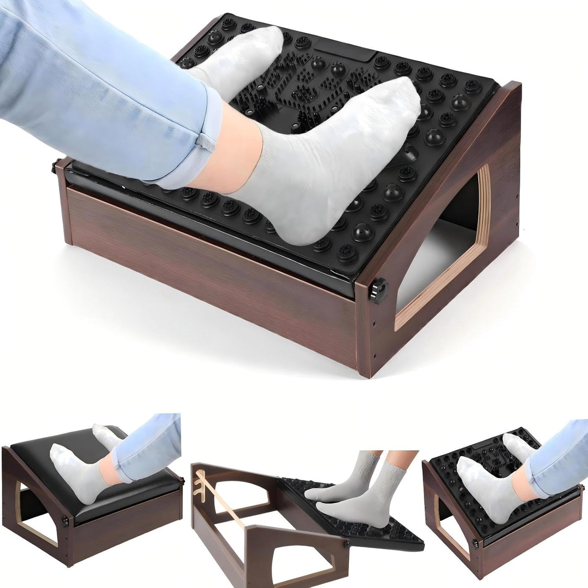 Ergonomic Foot Rest Under Desk,4 Adjustable Height Foot Stool