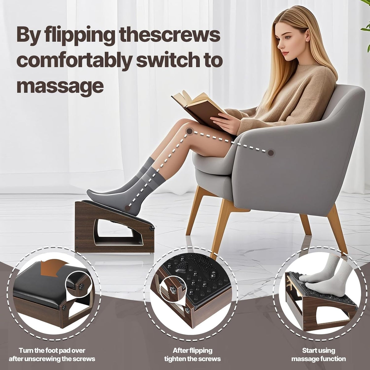 Ergonomic Foot Rest Under Desk,4 Adjustable Height Foot Stool