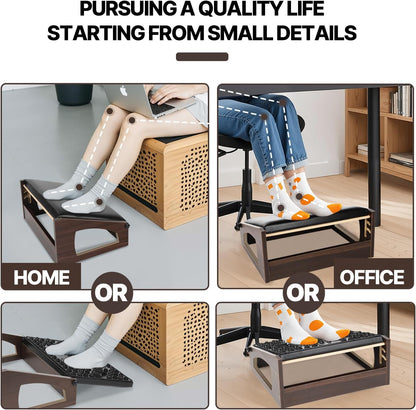 Ergonomic Foot Rest Under Desk,4 Adjustable Height Foot Stool