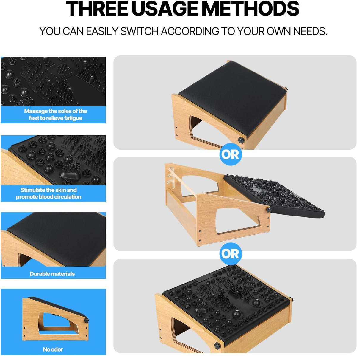 Ergonomic Foot Rest Under Desk,4 Adjustable Height Foot Stool