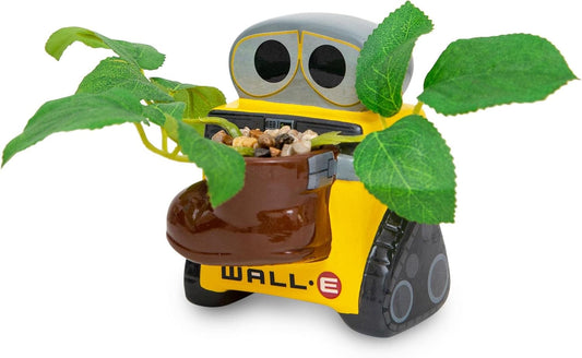 Disney Pixar WALL-E 4-Inch Ceramic Mini Planter with Artificial Succulent | Cute Small Flower Pot, Faux Indoor Plant for Desk Shelf
