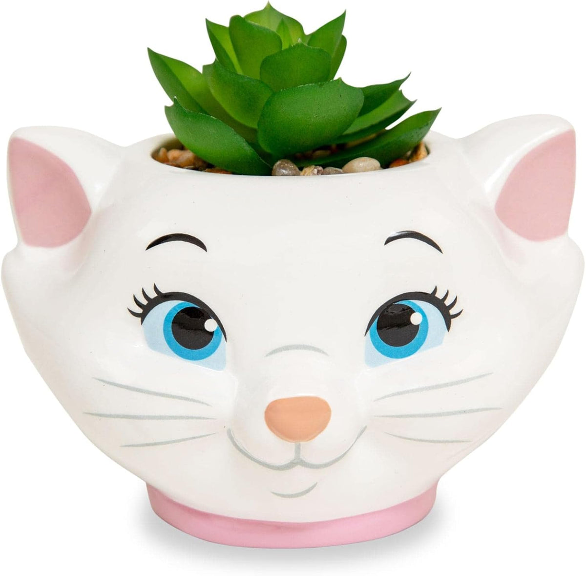 Disney Pixar WALL-E 4-Inch Ceramic Mini Planter with Artificial Succulent | Cute Small Flower Pot, Faux Indoor Plant for Desk Shelf
