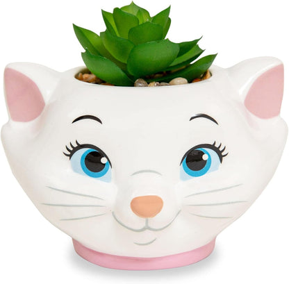 Disney Pixar WALL-E 4-Inch Ceramic Mini Planter with Artificial Succulent | Cute Small Flower Pot, Faux Indoor Plant for Desk Shelf