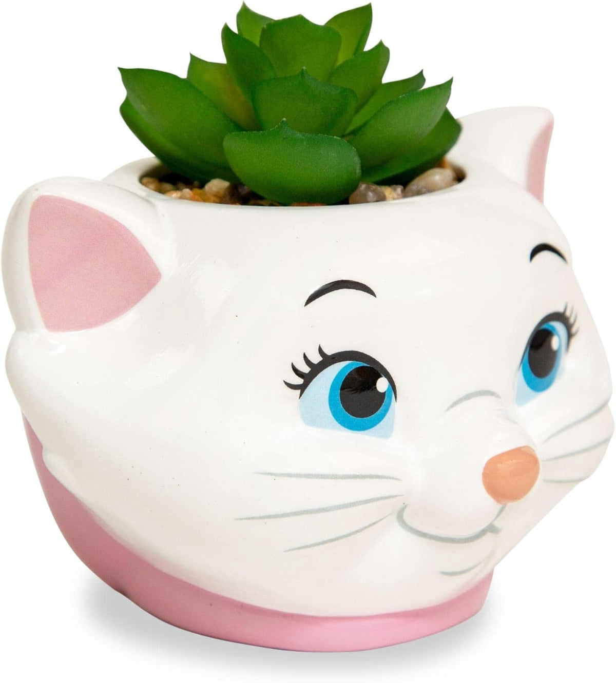 Disney Pixar WALL-E 4-Inch Ceramic Mini Planter with Artificial Succulent | Cute Small Flower Pot, Faux Indoor Plant for Desk Shelf