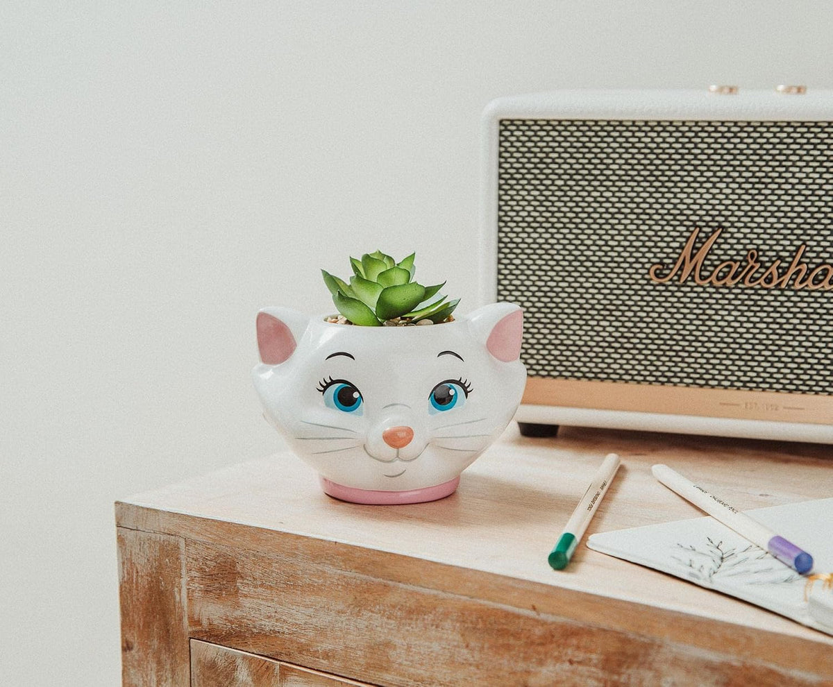 Disney Pixar WALL-E 4-Inch Ceramic Mini Planter with Artificial Succulent | Cute Small Flower Pot, Faux Indoor Plant for Desk Shelf