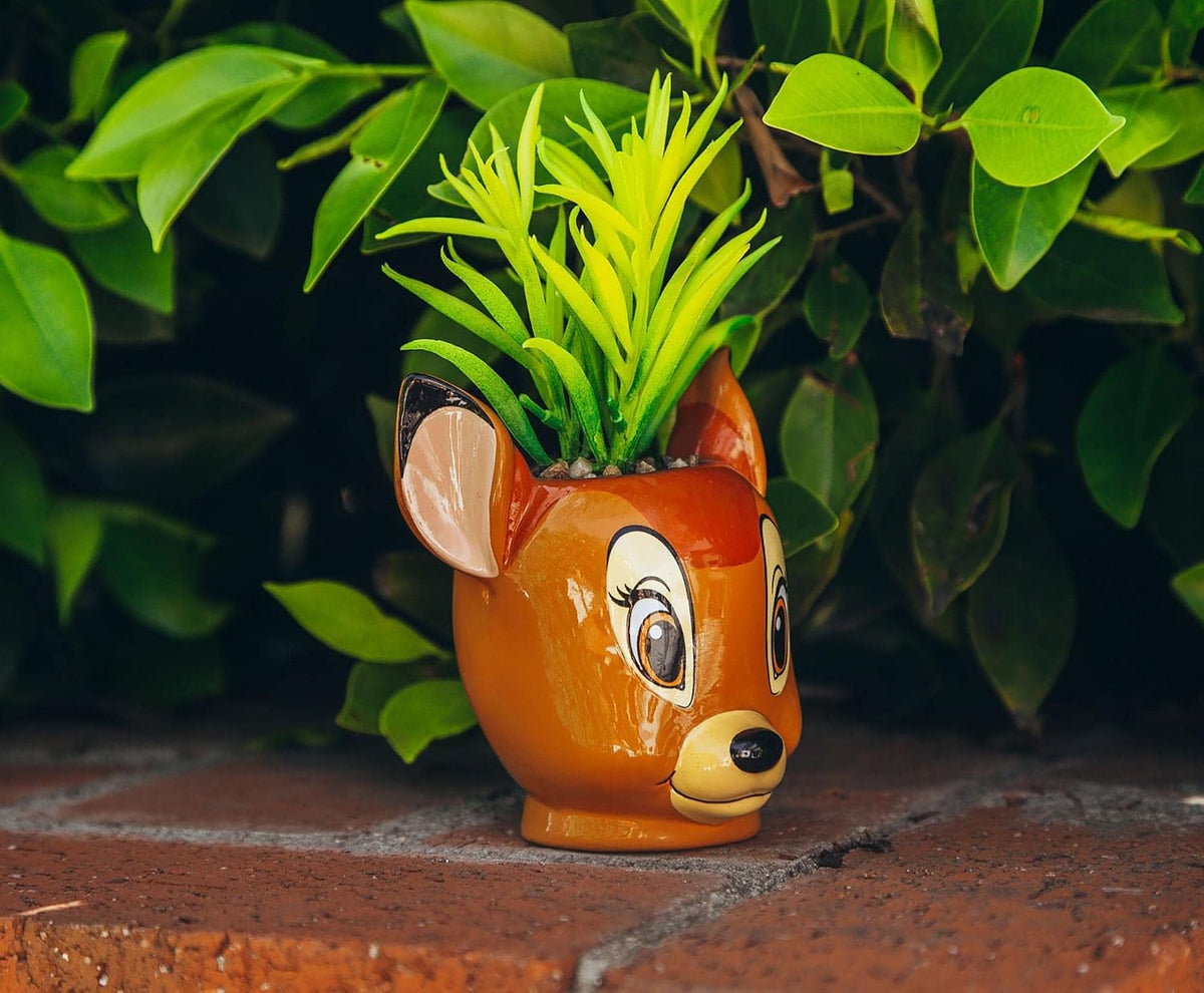 Disney Pixar WALL-E 4-Inch Ceramic Mini Planter with Artificial Succulent | Cute Small Flower Pot, Faux Indoor Plant for Desk Shelf