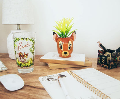 Disney Pixar WALL-E 4-Inch Ceramic Mini Planter with Artificial Succulent | Cute Small Flower Pot, Faux Indoor Plant for Desk Shelf