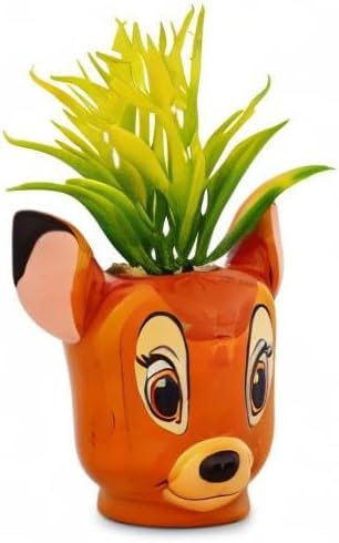 Disney Pixar WALL-E 4-Inch Ceramic Mini Planter with Artificial Succulent | Cute Small Flower Pot, Faux Indoor Plant for Desk Shelf