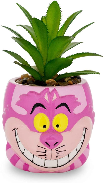 Disney Pixar WALL-E 4-Inch Ceramic Mini Planter with Artificial Succulent | Cute Small Flower Pot, Faux Indoor Plant for Desk Shelf