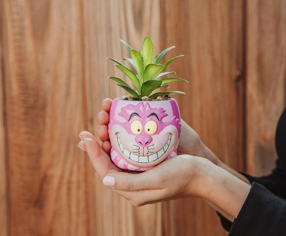 Disney Pixar WALL-E 4-Inch Ceramic Mini Planter with Artificial Succulent | Cute Small Flower Pot, Faux Indoor Plant for Desk Shelf