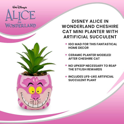Disney Pixar WALL-E 4-Inch Ceramic Mini Planter with Artificial Succulent | Cute Small Flower Pot, Faux Indoor Plant for Desk Shelf