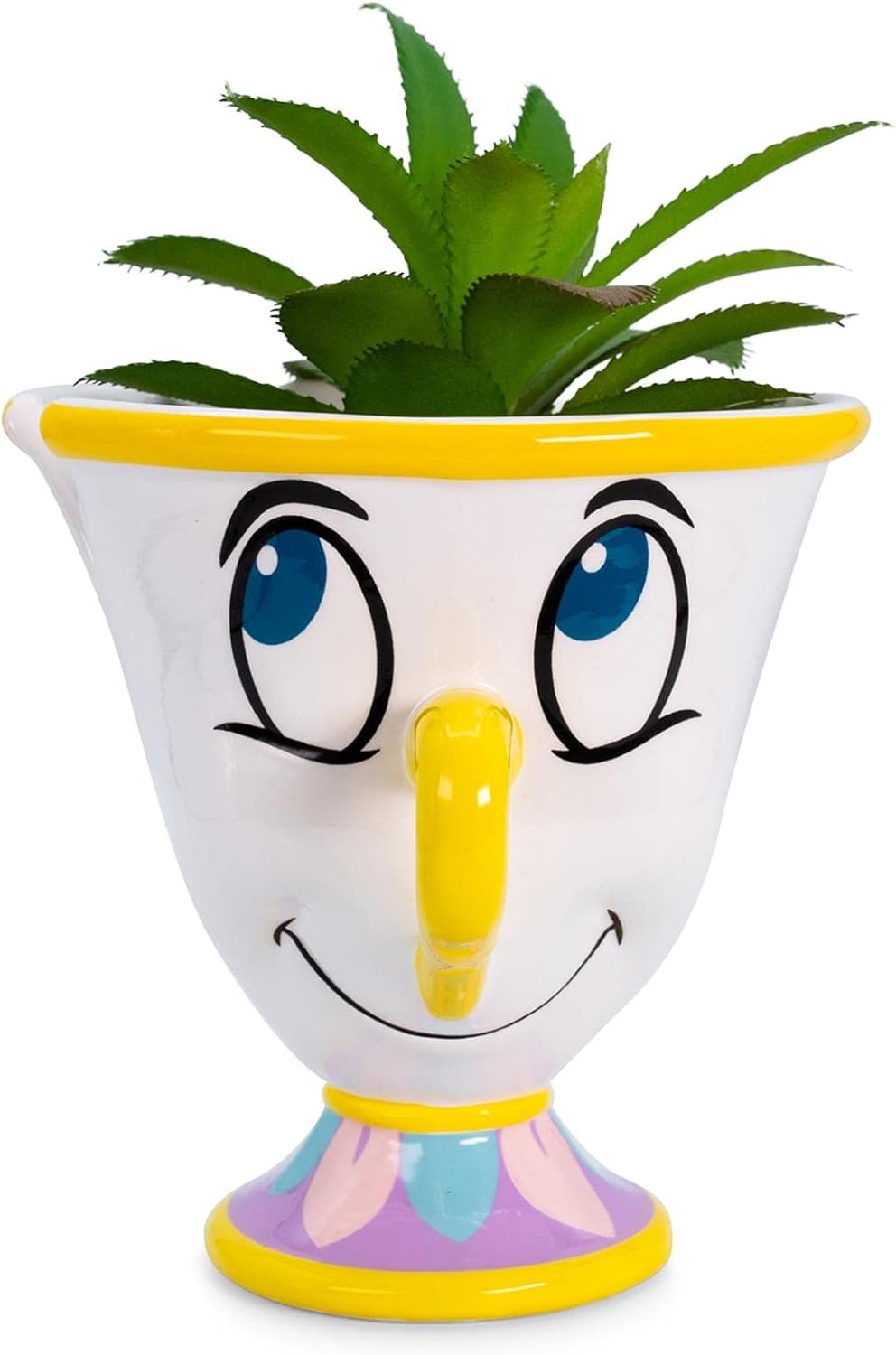Disney Pixar WALL-E 4-Inch Ceramic Mini Planter with Artificial Succulent | Cute Small Flower Pot, Faux Indoor Plant for Desk Shelf
