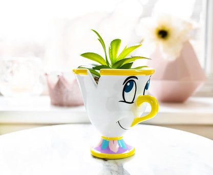 Disney Pixar WALL-E 4-Inch Ceramic Mini Planter with Artificial Succulent | Cute Small Flower Pot, Faux Indoor Plant for Desk Shelf