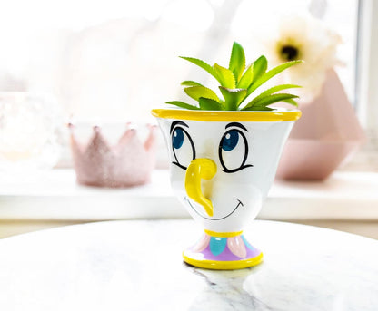 Disney Pixar WALL-E 4-Inch Ceramic Mini Planter with Artificial Succulent | Cute Small Flower Pot, Faux Indoor Plant for Desk Shelf