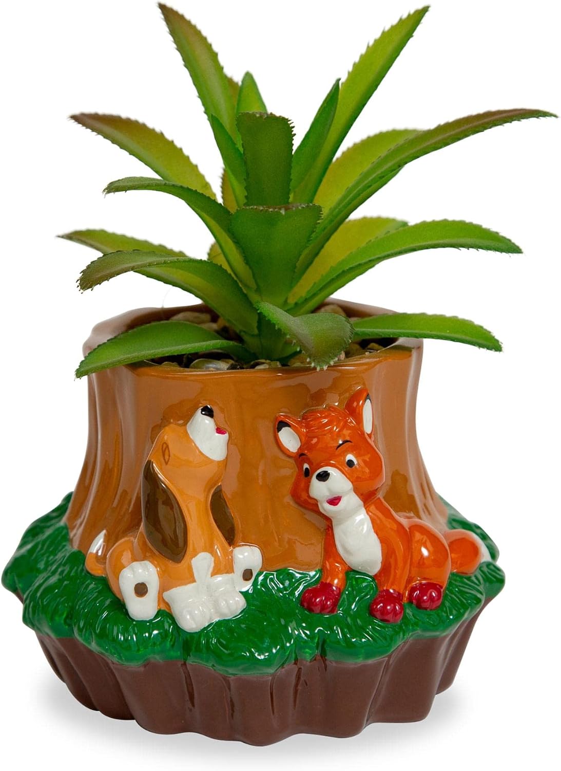 Disney Pixar WALL-E 4-Inch Ceramic Mini Planter with Artificial Succulent | Cute Small Flower Pot, Faux Indoor Plant for Desk Shelf