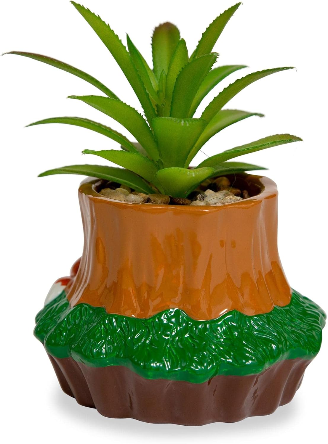 Disney Pixar WALL-E 4-Inch Ceramic Mini Planter with Artificial Succulent | Cute Small Flower Pot, Faux Indoor Plant for Desk Shelf