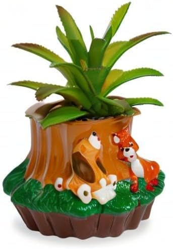 Disney Pixar WALL-E 4-Inch Ceramic Mini Planter with Artificial Succulent | Cute Small Flower Pot, Faux Indoor Plant for Desk Shelf