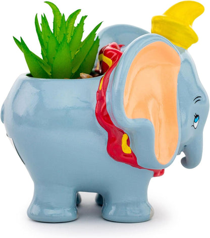 Disney Pixar WALL-E 4-Inch Ceramic Mini Planter with Artificial Succulent | Cute Small Flower Pot, Faux Indoor Plant for Desk Shelf