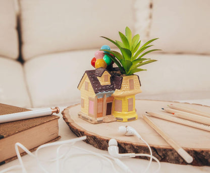 Disney Pixar WALL-E 4-Inch Ceramic Mini Planter with Artificial Succulent | Cute Small Flower Pot, Faux Indoor Plant for Desk Shelf