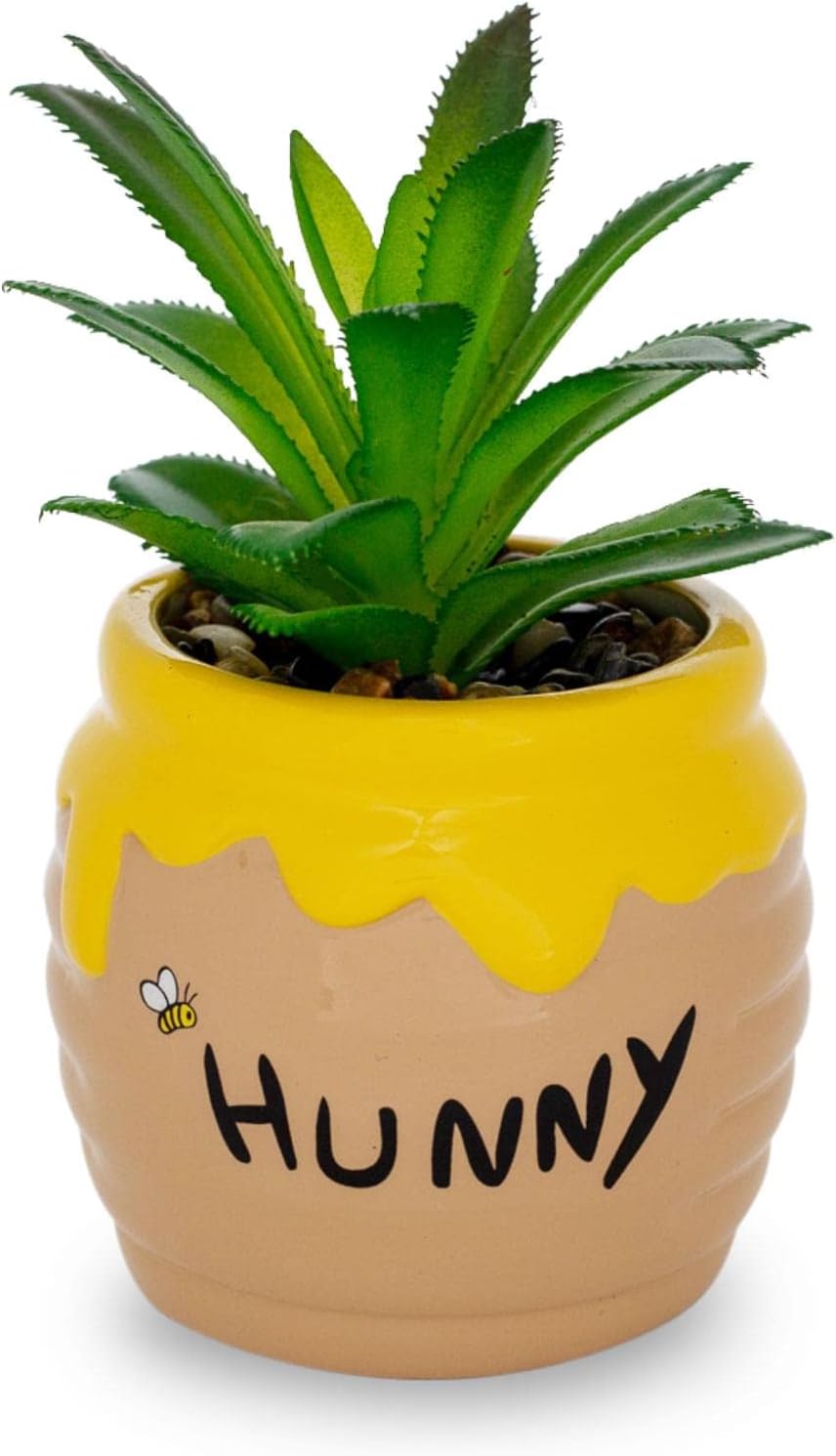 Disney Pixar WALL-E 4-Inch Ceramic Mini Planter with Artificial Succulent | Cute Small Flower Pot, Faux Indoor Plant for Desk Shelf
