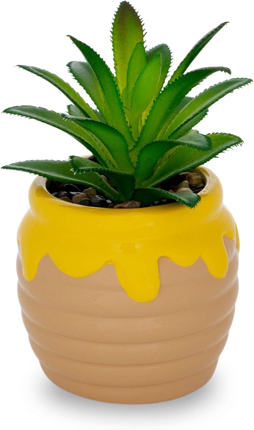 Disney Pixar WALL-E 4-Inch Ceramic Mini Planter with Artificial Succulent | Cute Small Flower Pot, Faux Indoor Plant for Desk Shelf