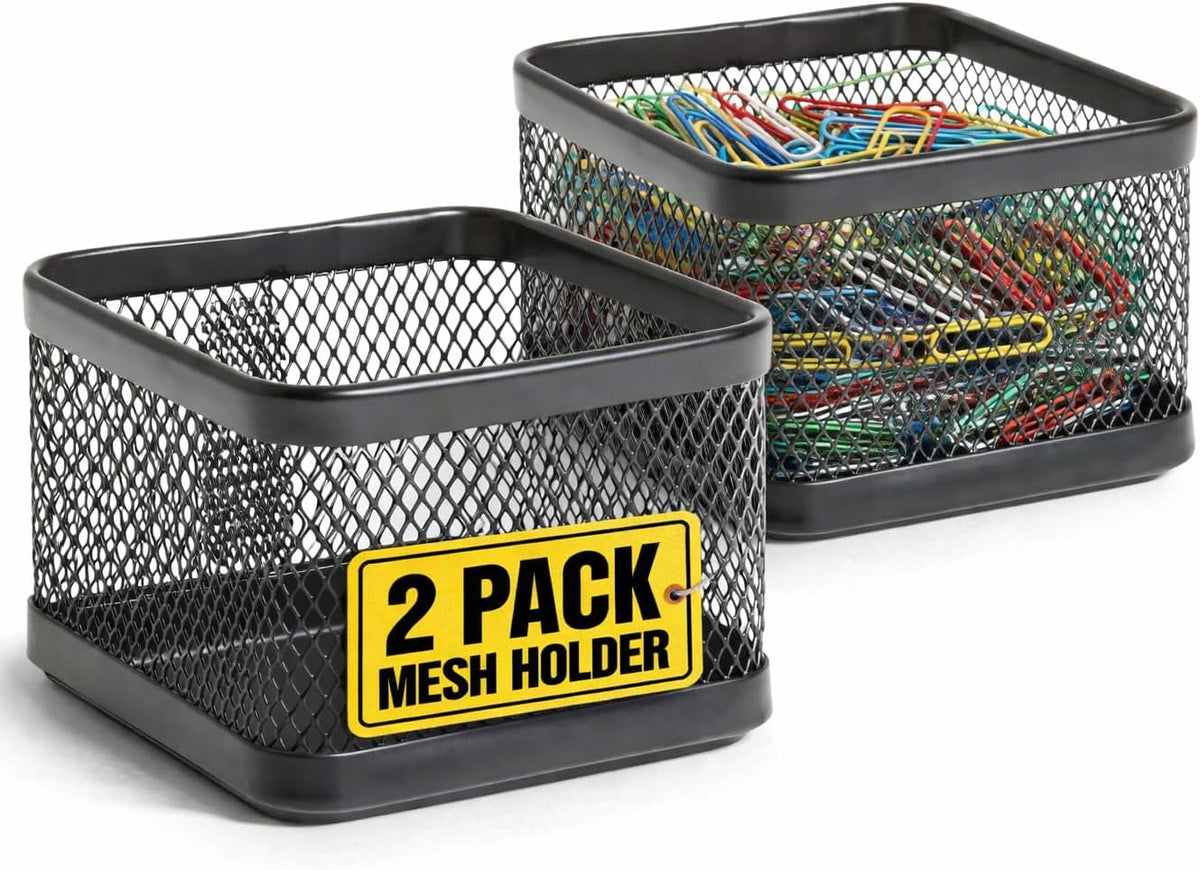 Mesh Paperclip Holder for Desk, Paperclip Holder Desk Accessories Holder(2 Pack)
