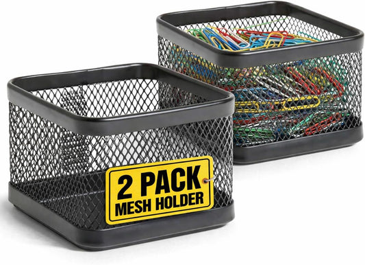 Mesh Paperclip Holder for Desk, Paperclip Holder Desk Accessories Holder(2 Pack)