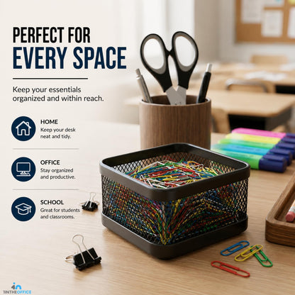 Mesh Paperclip Holder for Desk, Paperclip Holder Desk Accessories Holder(2 Pack)