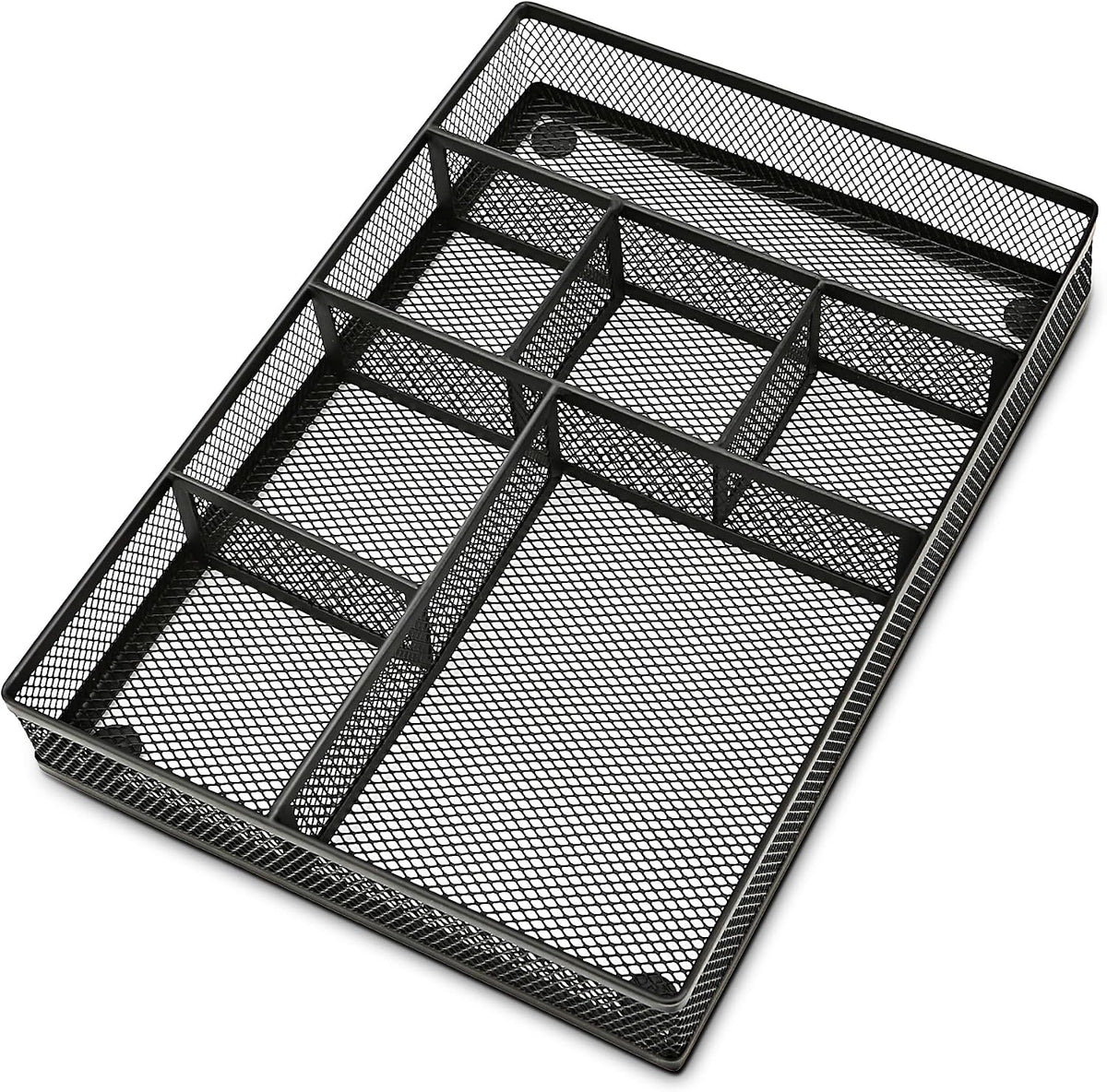 Desk Drawer Organizer Tray,Drawer Organizer for Office and Home,Desk Organizer with Drawers,4 Compartments,Non-Slip Desk Organizers and Accessories for Stationery Makeup School (Black)