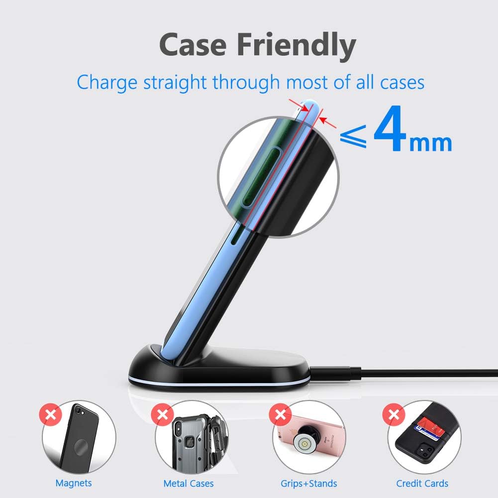 Wireless Charger,10W Max Wireless Charging Stand (No AC Adapter)