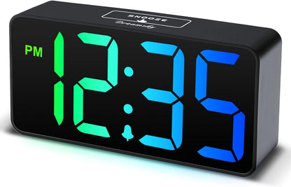 Small Digital Alarm Clock for Bedroom, RGB Kids Alarm Clock Boys