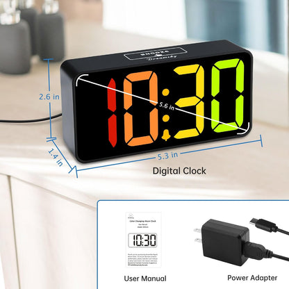 Small Digital Alarm Clock for Bedroom, RGB Kids Alarm Clock Boys