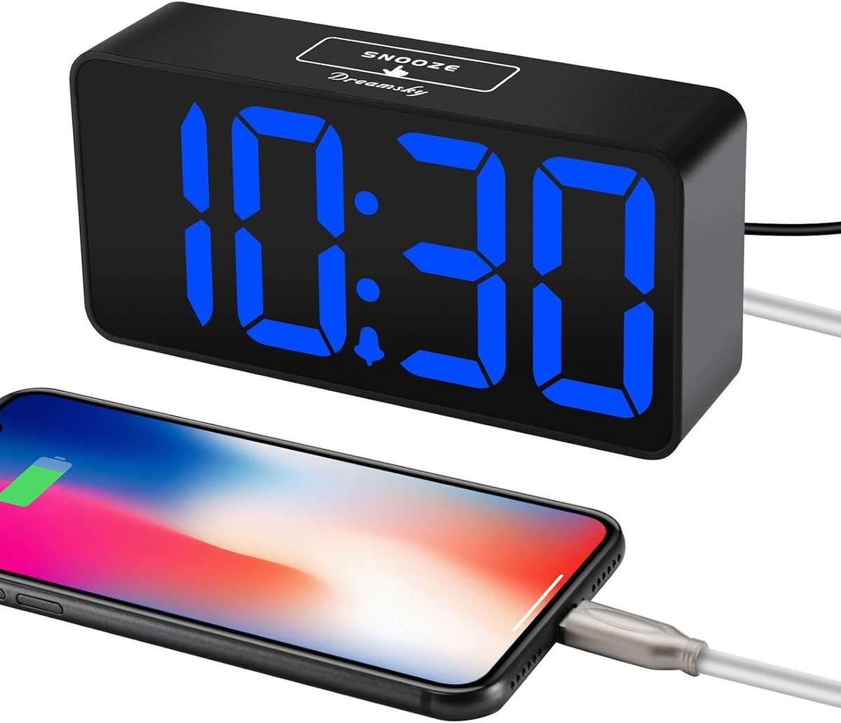 Small Digital Alarm Clock for Bedroom, RGB Kids Alarm Clock Boys