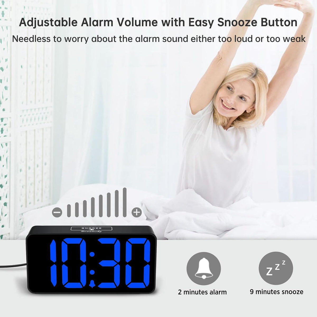 Small Digital Alarm Clock for Bedroom, RGB Kids Alarm Clock Boys